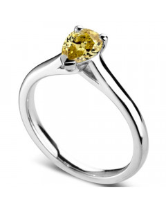 0.30ct VS2/Fancy Yellow Classic Pear Diamond Engagement Ring