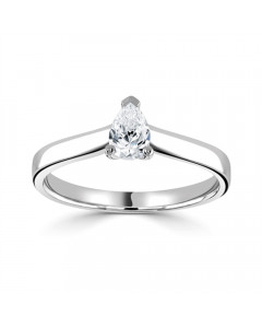 0.93ct SI2/J Classic Pear Diamond Engagement Ring