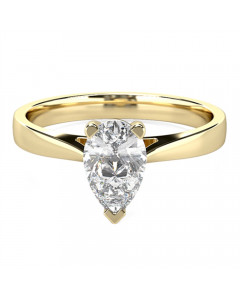 1.00ct SI1/H Modern Pear Diamond Engagement Ring
