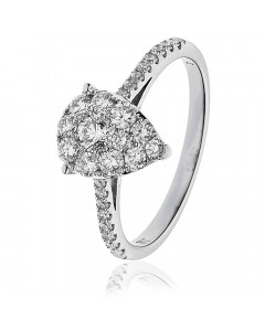 0.60ct VS/EF Round cut Cluster Ring in 18K White Gold