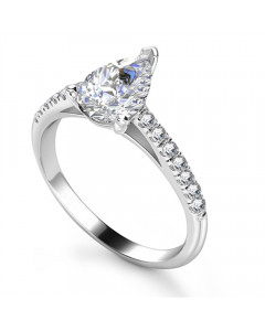 0.50CT VS/FG Pear Diamond Shoulder Set Ring