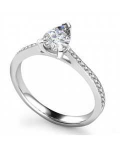 1.20ct SI1/G Pear Diamond Shoulder Set Ring