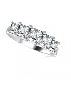 1.00 SI2/F 5 Stone Princess Diamond Half Eternity Ring
