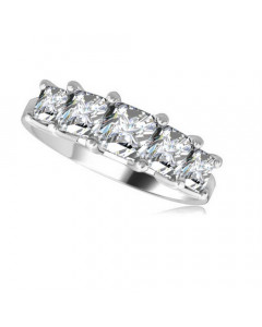 0.75ct SI1/F 5 Stone Princess Diamond Half Eternity Ring