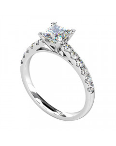 0.50CT IF/G Princess Diamond Shoulder Set Ring