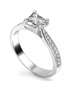 0.65CT I1/F Princess Diamond Shoulder Set Ring