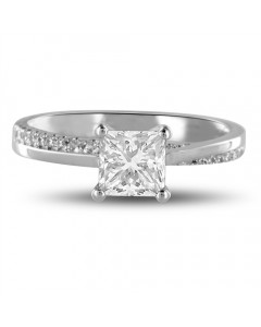 1.10 SI2/E Princess Diamond Shoulder Set Ring