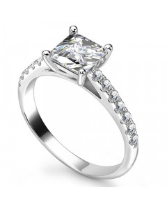0.67 SI2/D Princess Diamond Shoulder Set Ring