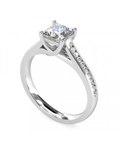 1.01ct I1/F Princess Diamond Shoulder Set Ring