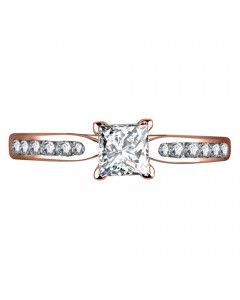 0.50ct VVS1/E Princess & Round Diamond Engagement Ring