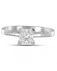 0.80ct VVS2/H Princess Diamond Ring