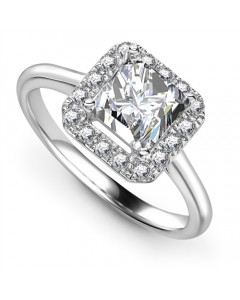 1.40ct SI2/E Elegant Princess Diamond Single Halo Ring