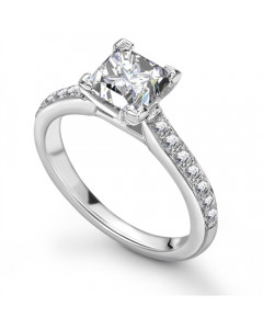 1.30ct SI2/F Princess Diamond Shoulder Set Ring