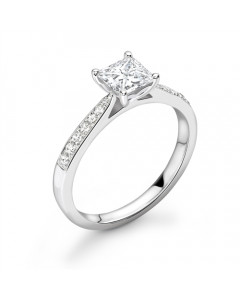 1.30ct SI2/G Princess Diamond Shoulder Set Ring