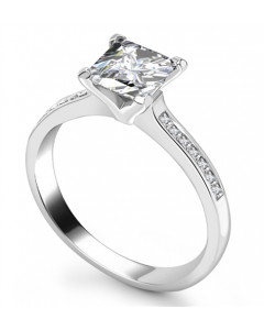 1.30ct SI2/E Princess Diamond Shoulder Set Ring