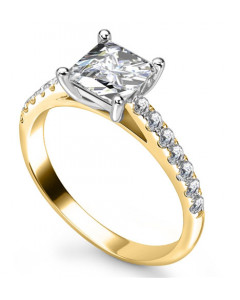 1.30ct I1/G Princess Diamond Shoulder Set Ring