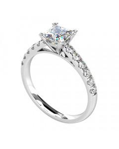 0.50ct I1/G Princess Diamond Shoulder Set Ring