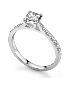 0.75ct SI1/E Princess Diamond Shoulder Set Ring
