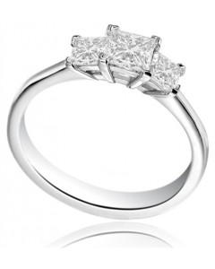 0.67CT SI1/F Princess Diamond Trilogy Ring