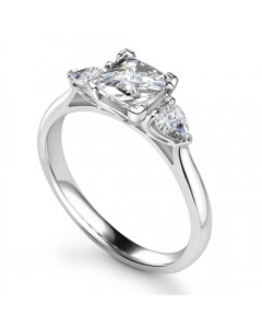 1.00ct VS2/F Princess & Pear Diamond Trilogy Ring