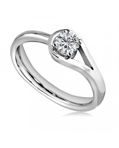 0.50ct I1/E Round cut Solitaire Ring in Platinum