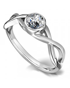 0.61ct SI2/G Round cut Solitaire Ring in Platinum