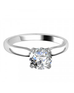 0.41ct SI2/F Round cut Solitaire Ring in 18K White Gold