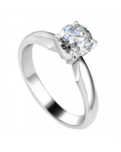 0.32ct VVS2/E Round cut Solitaire Ring in 18K White Gold