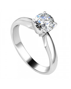 0.81ct VVS2/D Round cut Solitaire Ring in 18K White Gold