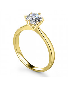 0.50ct VS1/F Round cut Solitaire Ring in 18K Yellow Gold