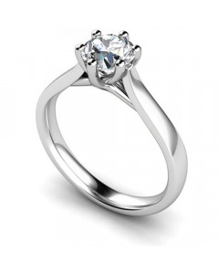 0.73ct SI2/F Round cut Solitaire Ring in Platinum