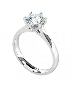 0.50ct SI1/F Round cut Solitaire Ring in Platinum