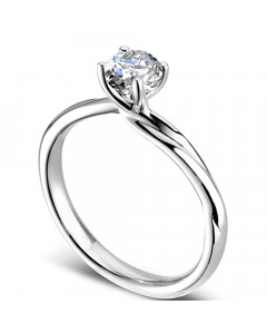 0.35ct SI2/F Twined Round Diamond Ring in Platinum