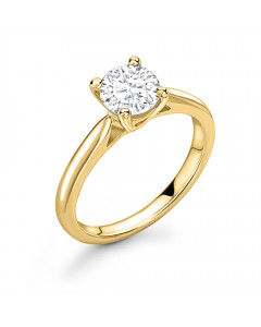1.03ct SI2/J Round Solitaire Ring in 18K Yellow Gold
