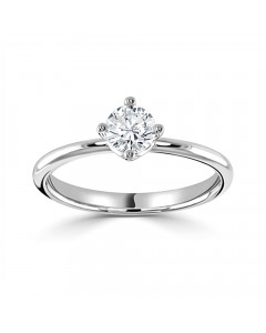 0.30CT SI2/F Round Diamond Solitaire Ring in Platinum