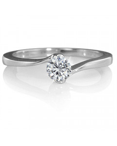 0.25ct SI2/G Twist Round Diamond Solitaire Ring