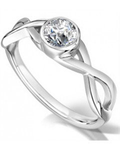 0.40ct SI2/G Elegant Infinity Twist Round Diamond Engagement Ring