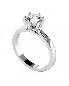 0.75ct SI2/E Modern Round Diamond Engagement Ring