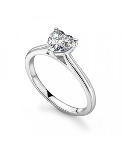 0.50ct SI1/F Classic Heart Diamond Engagement Ring