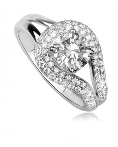 0.75CT SI2/G Modern Vintage Round Diamond Ring