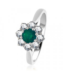 1.10ct VS/ FG  Emerald & Diamond Engagement Ring