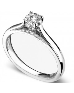 0.80ct SI1/F Elegant Round Diamond Engagement Ring