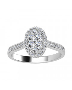 0.52ct VS/EF Round Cluster Ring in 18K White Gold