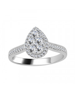 0.52ct VS/EF Round Cluster Ring in 18K White Gold