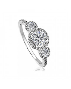 1.40ct VS/EF Round Cluster Ring in 18K White Gold