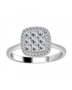 0.48ct VS/EF Round Cluster Ring in 18K White Gold