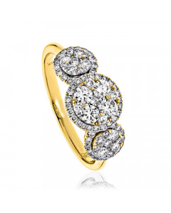 0.75ct VS/EF Round Dress Ring in 18K Yellow Gold