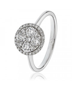 0.60ct VS/FG Round Cluster Ring in 18K White Gold