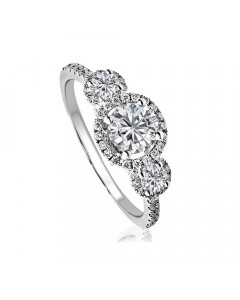 1.30ct VS/FG Round Designer Ring in 18K White Gold