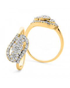 0.47ct VS/EF Round Dress Ring in 18K Yellow Gold